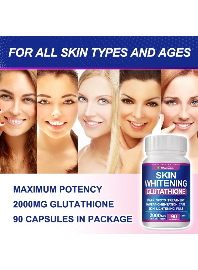 Winstown Collagen Peptide Capsules | 2000mg per serving (90 vegetarian capsules) | Reduces dark spots and improves dullness - Image 4